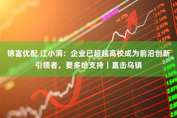 锦富优配 江小涓：企业已超越高校成为前沿创新引领者，要多给支持丨直击乌镇